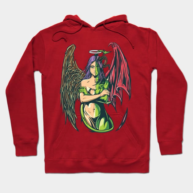 Half Angel - Half Devil Hoodie by Printaha